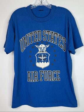 Vintage US Air Force Blue Single Stitch Tshirt Size Medium